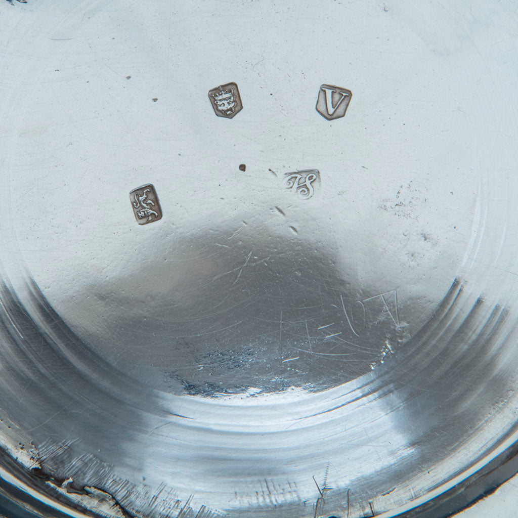 Marks on Joseph Sanders George II Antique Sterling Silver Punch Bowl, London, 1735/36