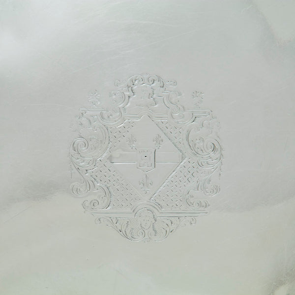 Joseph Sanders George II Antique Sterling Silver Salver London