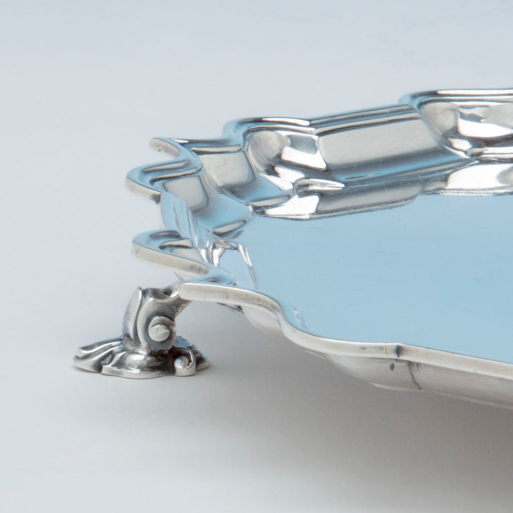 Foot of Joseph Sanders George II Antique Sterling Silver Tray London, 1739/40