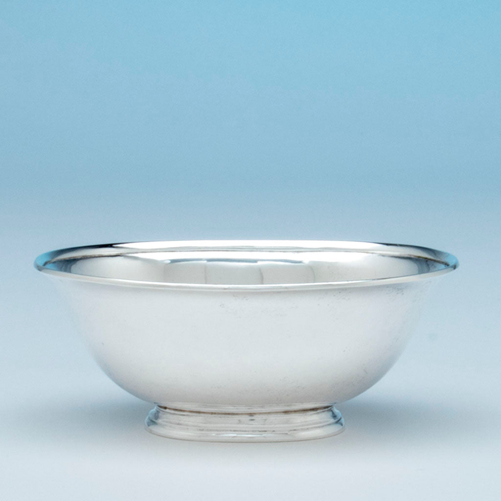 Stone Associates Sterling Silver Arts &amp; Crafts Oval Small Bowl, Gardner, MA, c. 1940