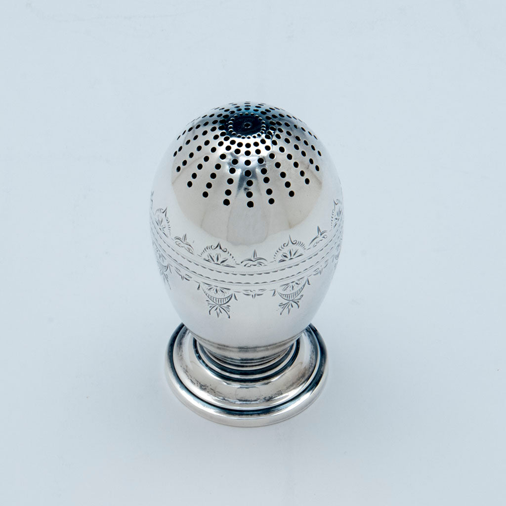 Top of Shiebler Antique Sterling Nautical Sardine Serving Fork, NYC, NY, c. 1880s