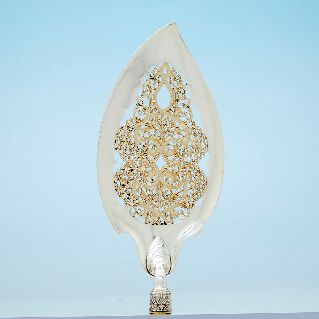 Slice to Gorham Antique Sterling and Ivory Fish Servers, Providence, RI, c. 1890