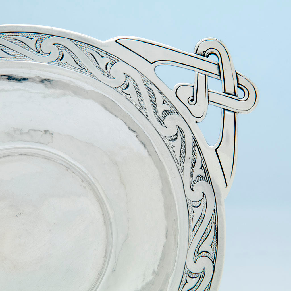 Handle to Adolphe Kunkler Sterling Arts and Crafts Dish, Boston, MA, 1903