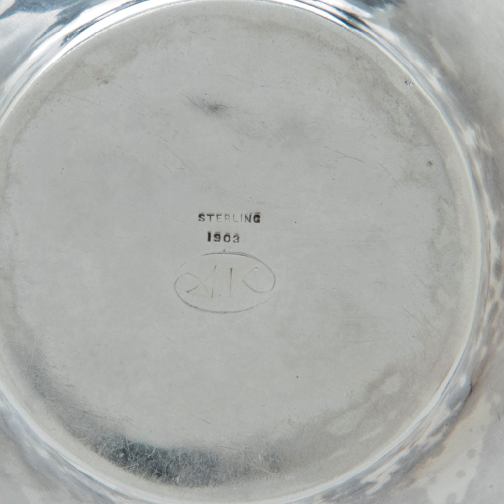 Marks on Adolphe Kunkler Sterling Arts and Crafts Dish, Boston, MA, 1903