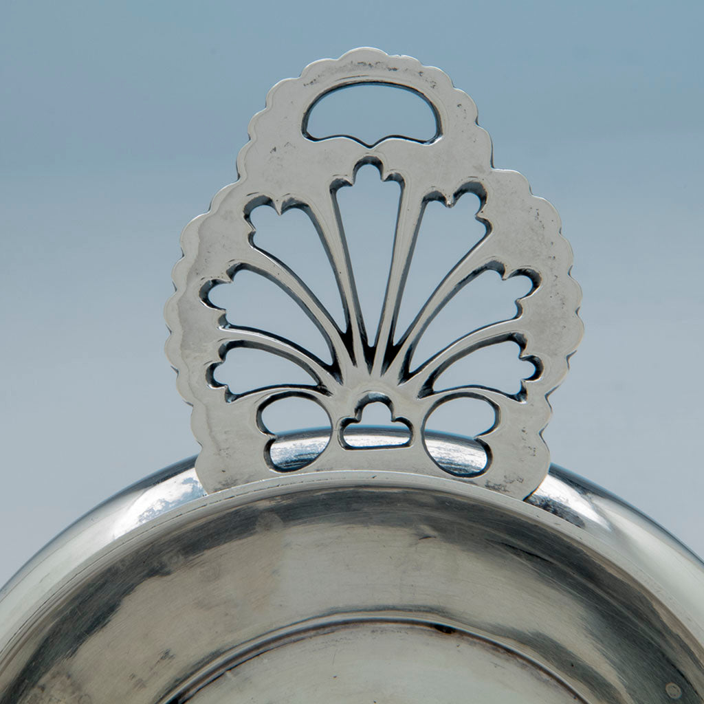 Handle to Gerardus Boyce Antique Coin Silver Covered Porringer, NYC, NY, c. 1820-40
