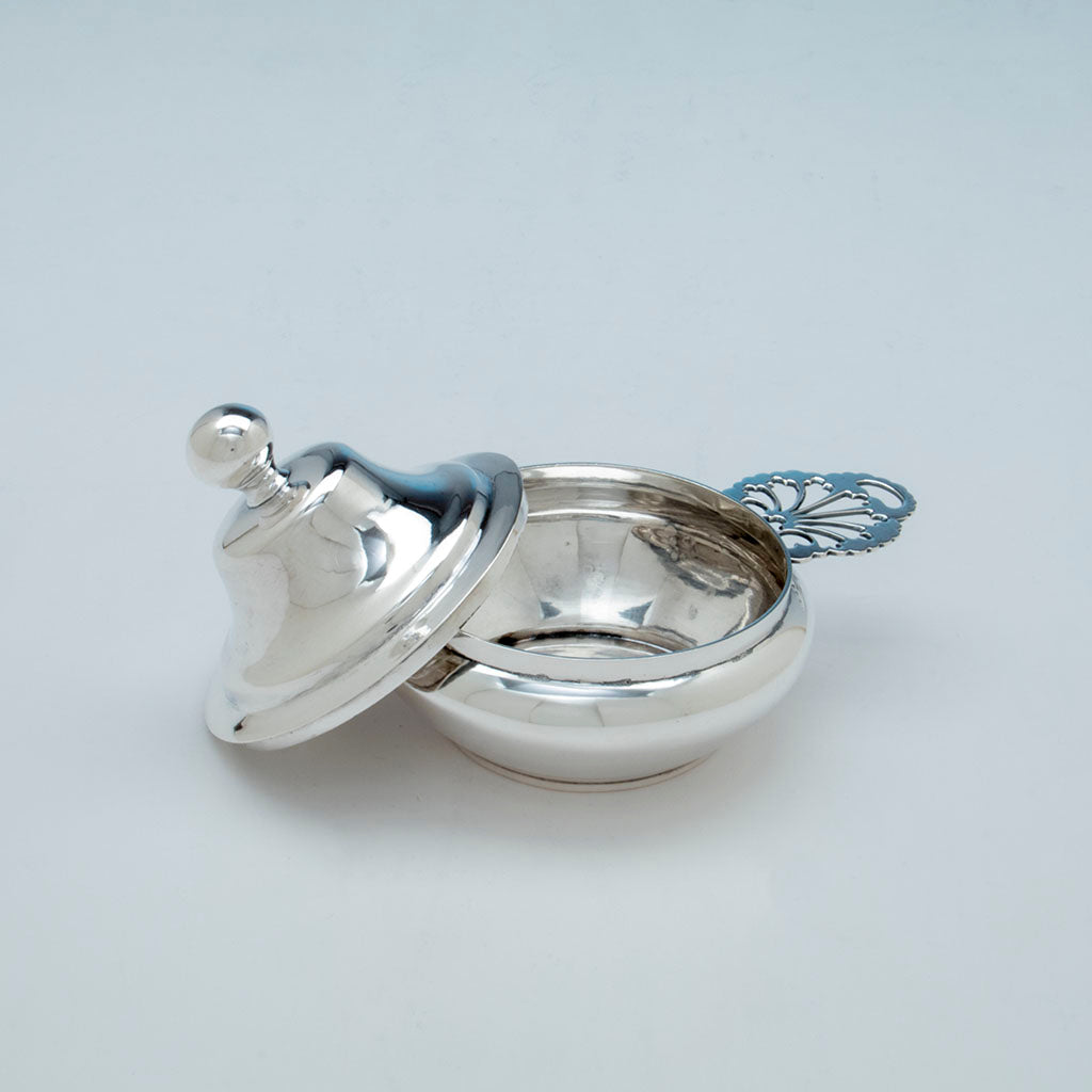 Open Gerardus Boyce Antique Coin Silver Covered Porringer, NYC, NY, c. 1820-40