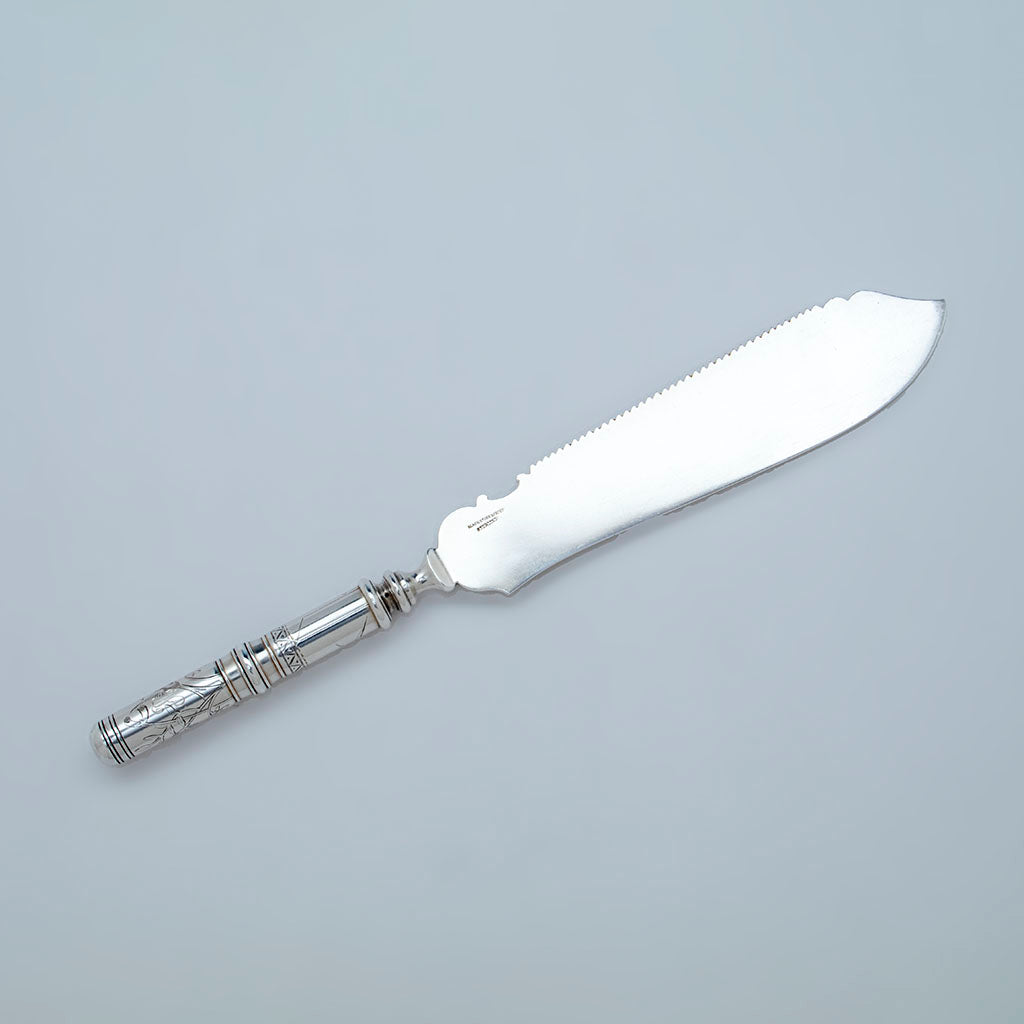Back of Black, Starr and Frost (ret.) Antique Sterling Silver Cake Saw, NYC, NY, c. 1880