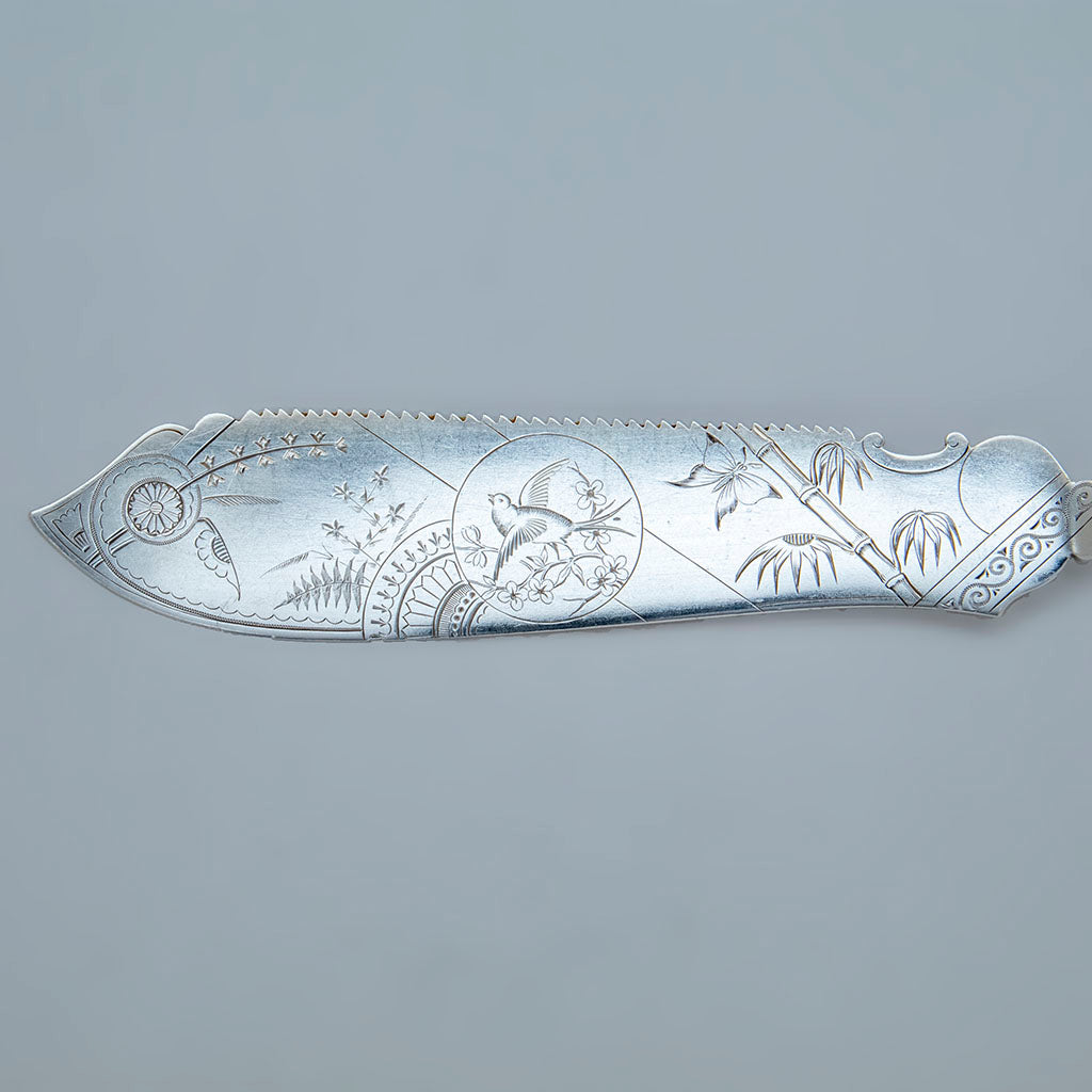 Blade to Black, Starr and Frost (ret.) Antique Sterling Silver Cake Saw, NYC, NY, c. 1880
