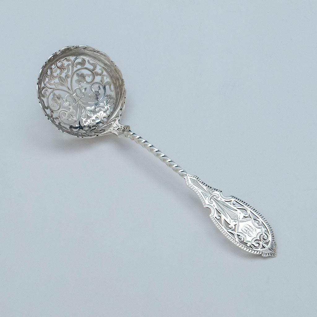 William Gale & Son Antique sterling Pierced Sugar Sifter, NYC, c. 1850's