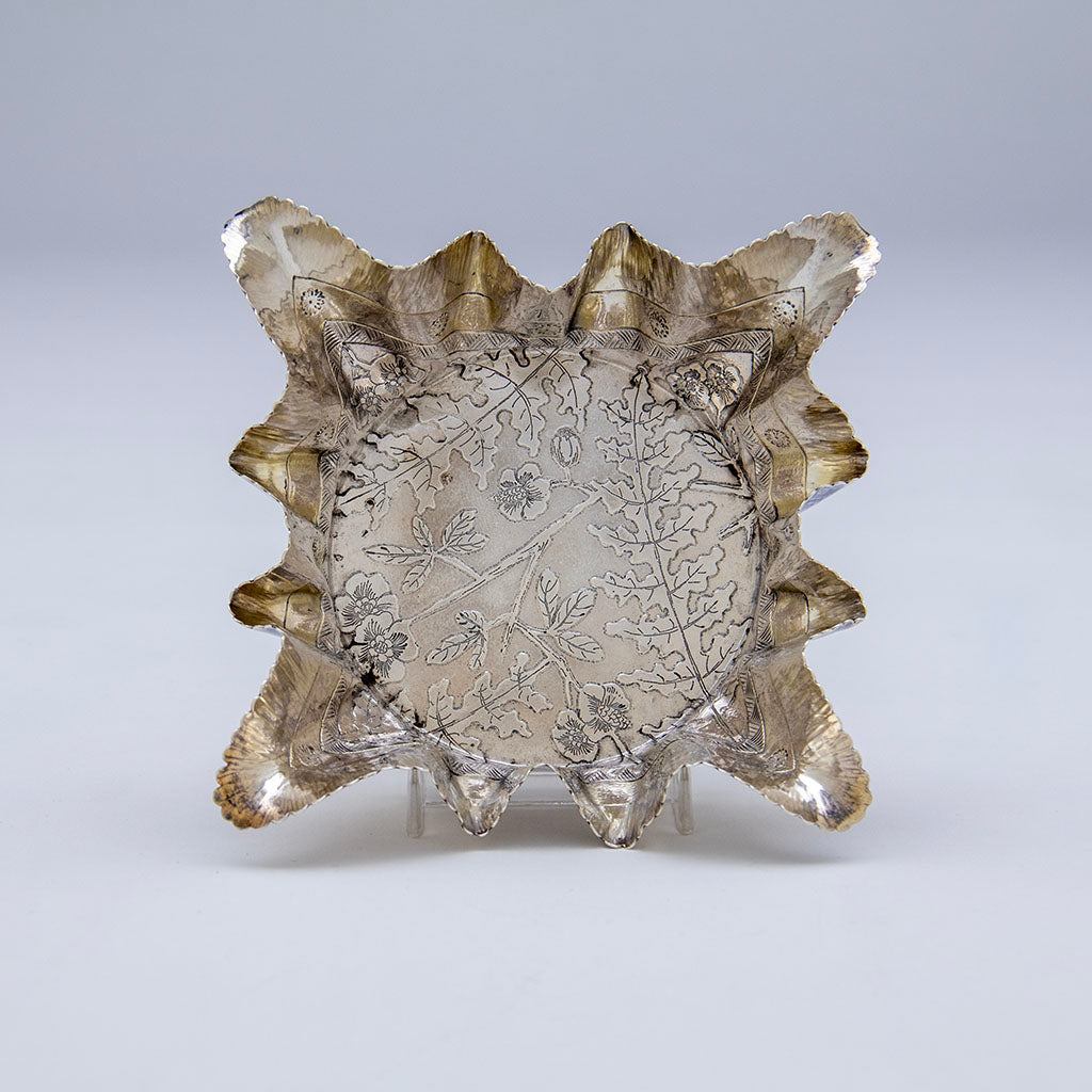 Wood and Hughes Antique Sterling Silver Trompe l&#39;oeil Dish, NYC, NY, c. 1880s