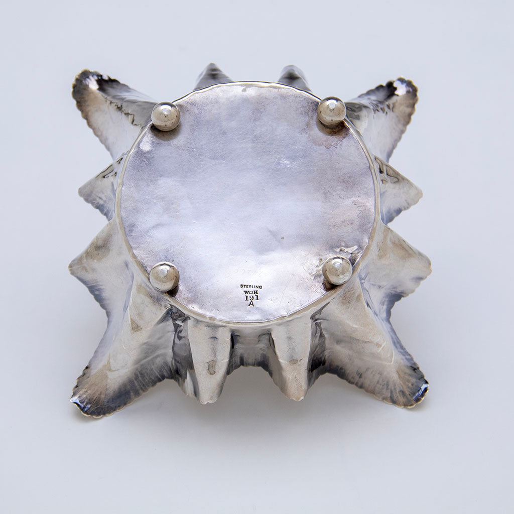 Bottom of Wood and Hughes Antique Sterling Silver Trompe l&#39;oeil Dish, NYC, NY, c. 1880s