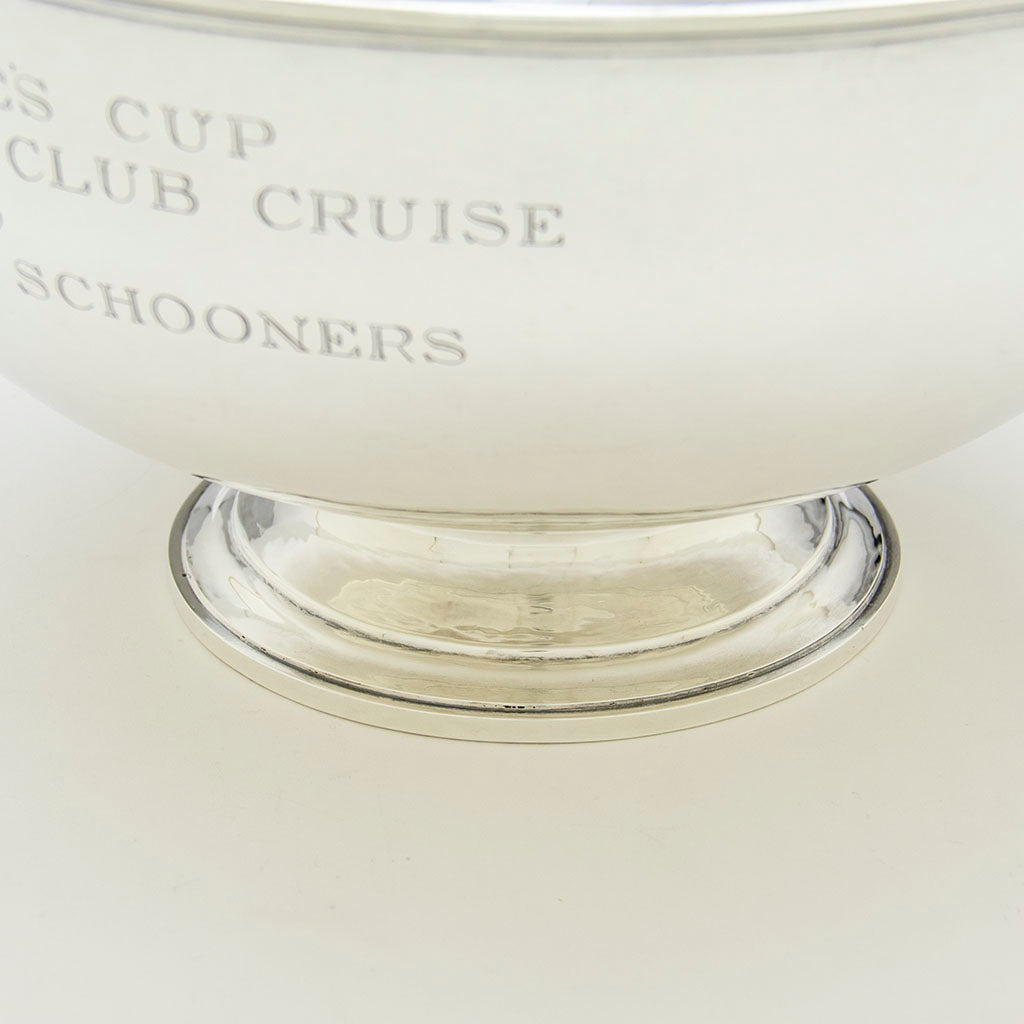 Base of Arthur Stone Arts &amp; Crafts Sterling Commodore&#39;s Cup Yachting Trophy, Gardner, MA, 1915