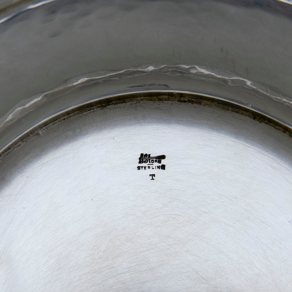 Marks on Arthur Stone Arts &amp; Crafts Sterling Commodore&#39;s Cup Yachting Trophy, Gardner, MA, 1915