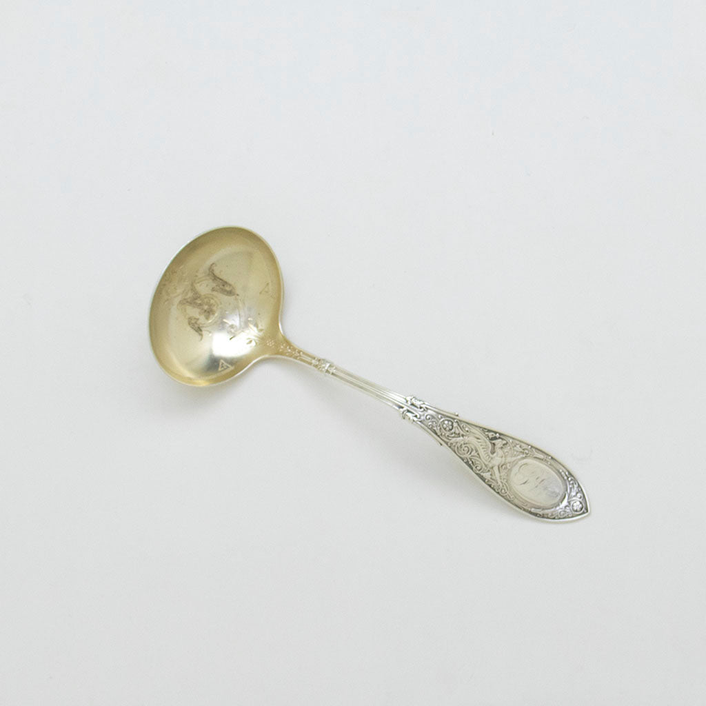 Whiting 'Arabesque' Pattern Antique Sterling Silver Gravy Ladle , NYC, NY, c. 1875