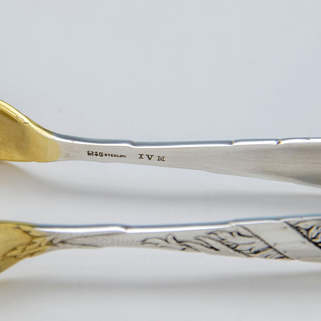 Marks on tongs to Gorham Antique Sterling Silver &#39;Anoakia&#39; &#39;Poppy&#39; Chocolate Service, Providence, RI, 1915