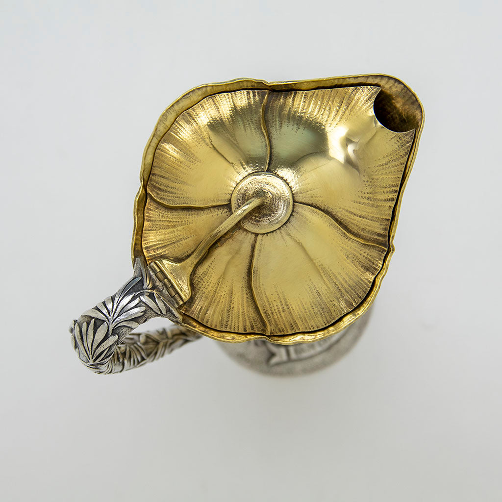 cover to pot of Gorham Antique Sterling Silver &#39;Anoakia&#39; &#39;Poppy&#39; Chocolate Service, Providence, RI, 1915