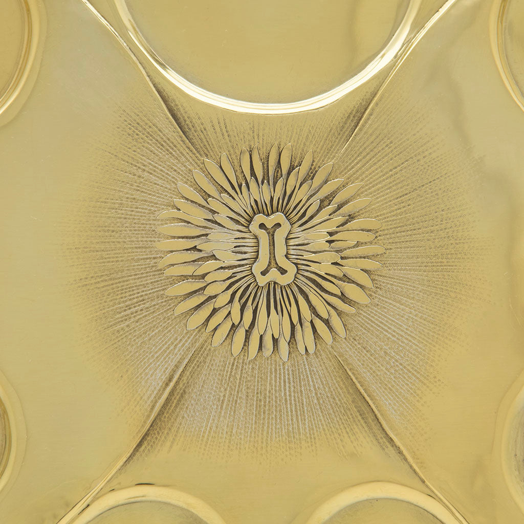 Tray center to Gorham Antique Sterling Silver &#39;Anoakia&#39; &#39;Poppy&#39; Chocolate Service, Providence, RI, 1915