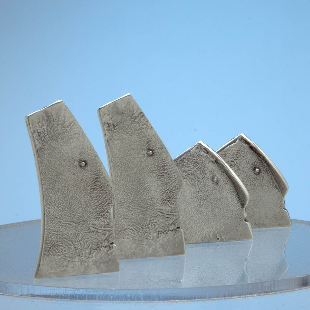 Profiles of Two Pair of Modern English Sterling Silver Figural Salt and Pepper Shakers, Iain David Young, London - 1991