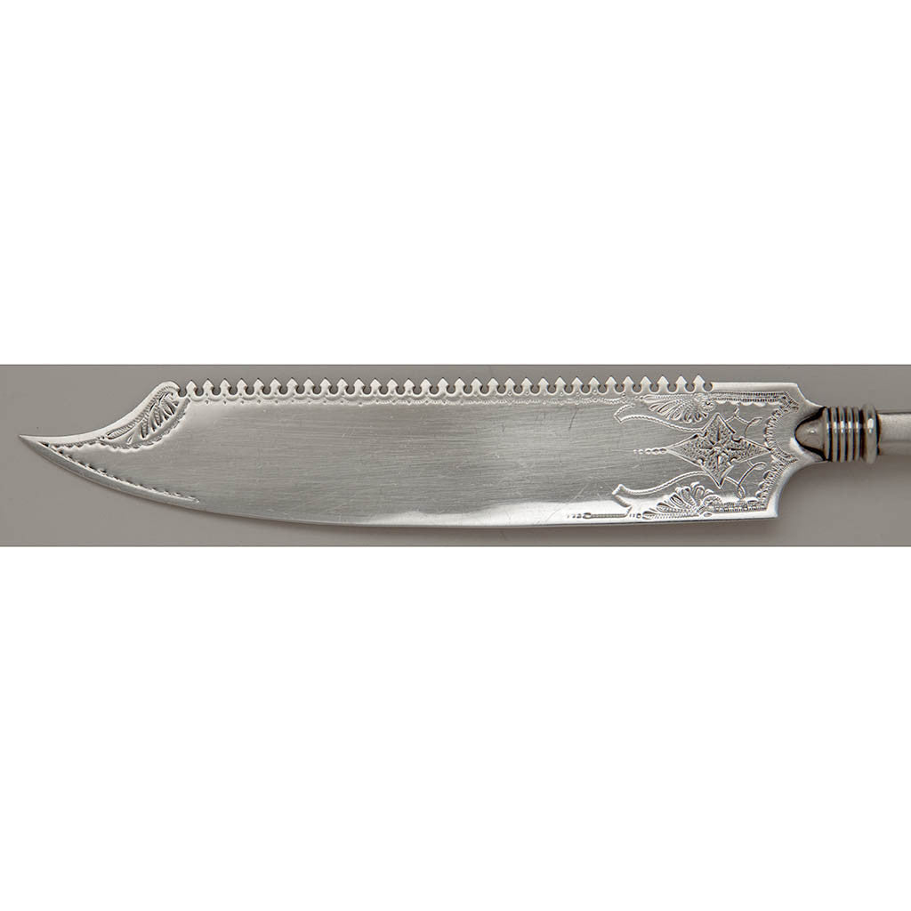 Blade to Gorham &#39;Angelo&#39; Pattern Antique Sterling Silver Cake Knife, Providence, RI, c. 1870