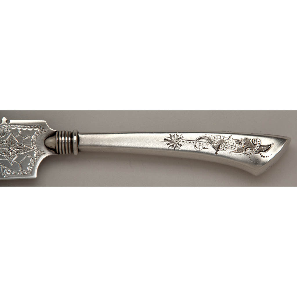 Handle to Gorham &#39;Angelo&#39; Pattern Antique Sterling Silver Cake Knife, Providence, RI, c. 1870