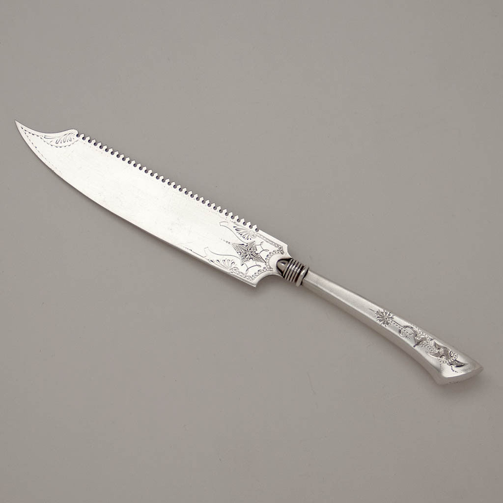 Gorham 'Angelo' Pattern Antique Sterling Silver Cake Knife, Providence, RI, c. 1870