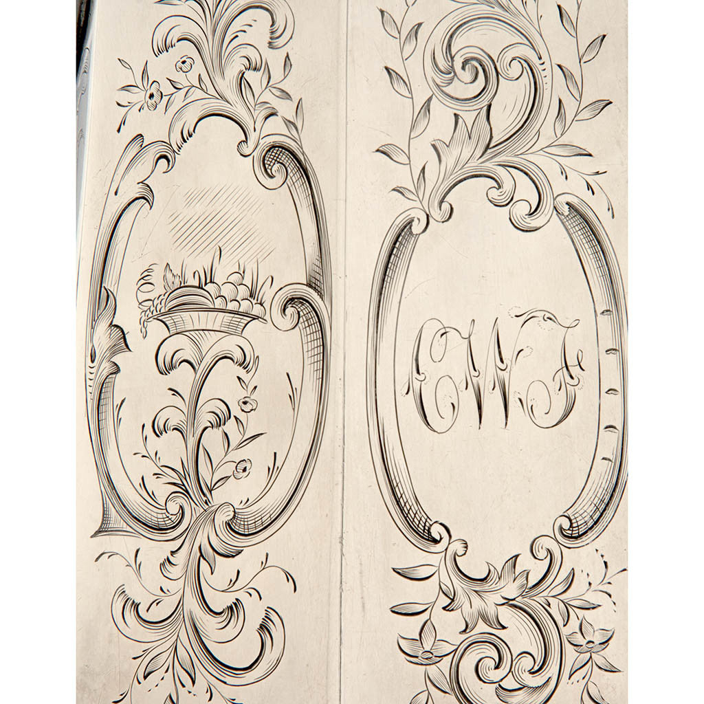 Obadiah Rich (attr.) 6-piece Antique Coin Silver Coffee and Tea Service, retailed by Lows, Ball &amp; Company, Boston, c. 1840, owned by Charles L. Wilson