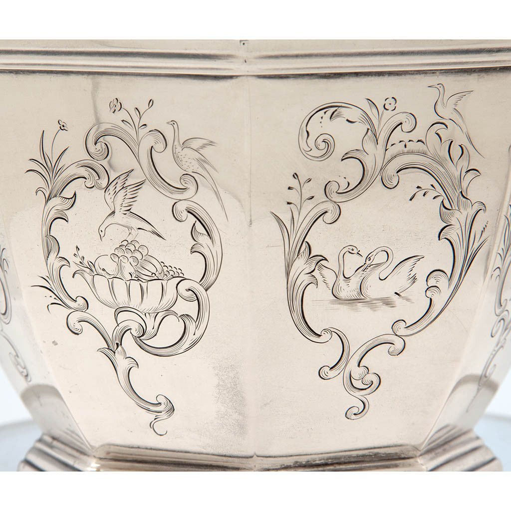 Obadiah Rich (attr.) 6-piece Antique Coin Silver Coffee and Tea Service, retailed by Lows, Ball &amp; Company, Boston, c. 1840, owned by Charles L. Wilson