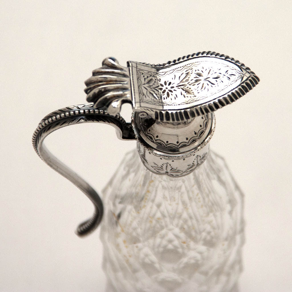 Bottle top of Bailey &amp; Company Antique Coin Silver 8-bottle Cruet Set, Philadelphia, 1852-55