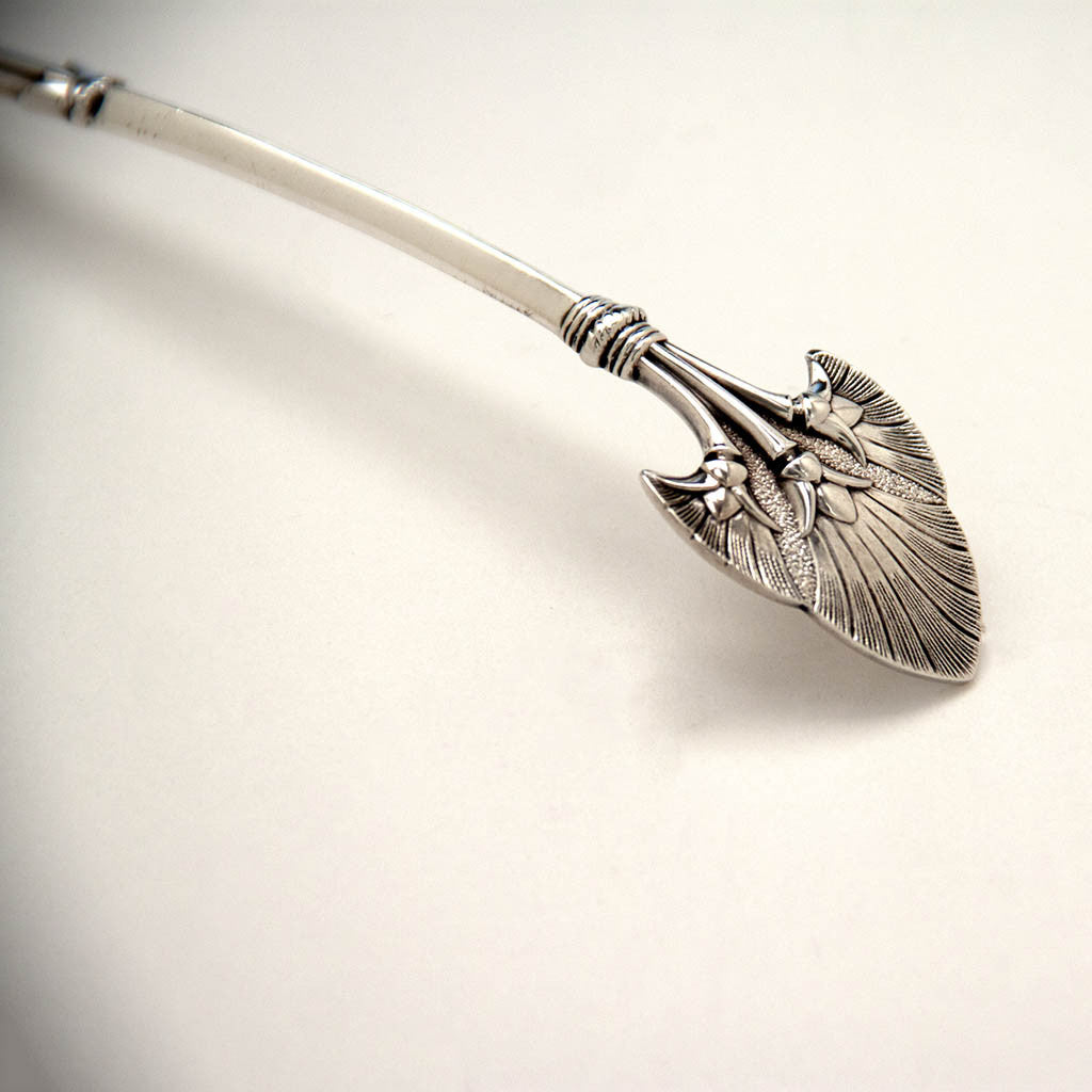 Handle to Gorham &#39;Lotus&#39; Pattern Antique Sterling Pierced Ladle, Providence, RI, c. 1870