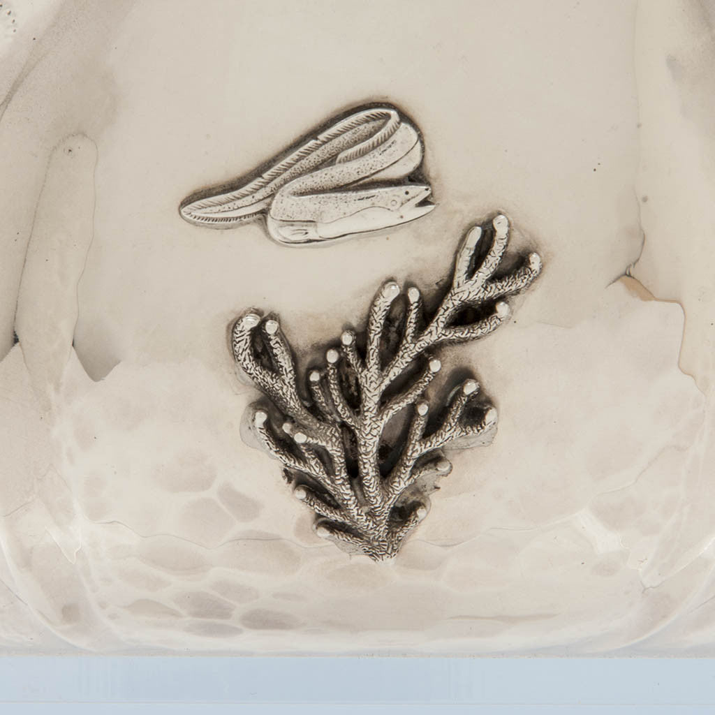 Eeel on Whiting Mfg. Co Antique Sterling Silver Presentation Bowl with Applied Crab - design attributed to Charles Osborne, New York City, 1885