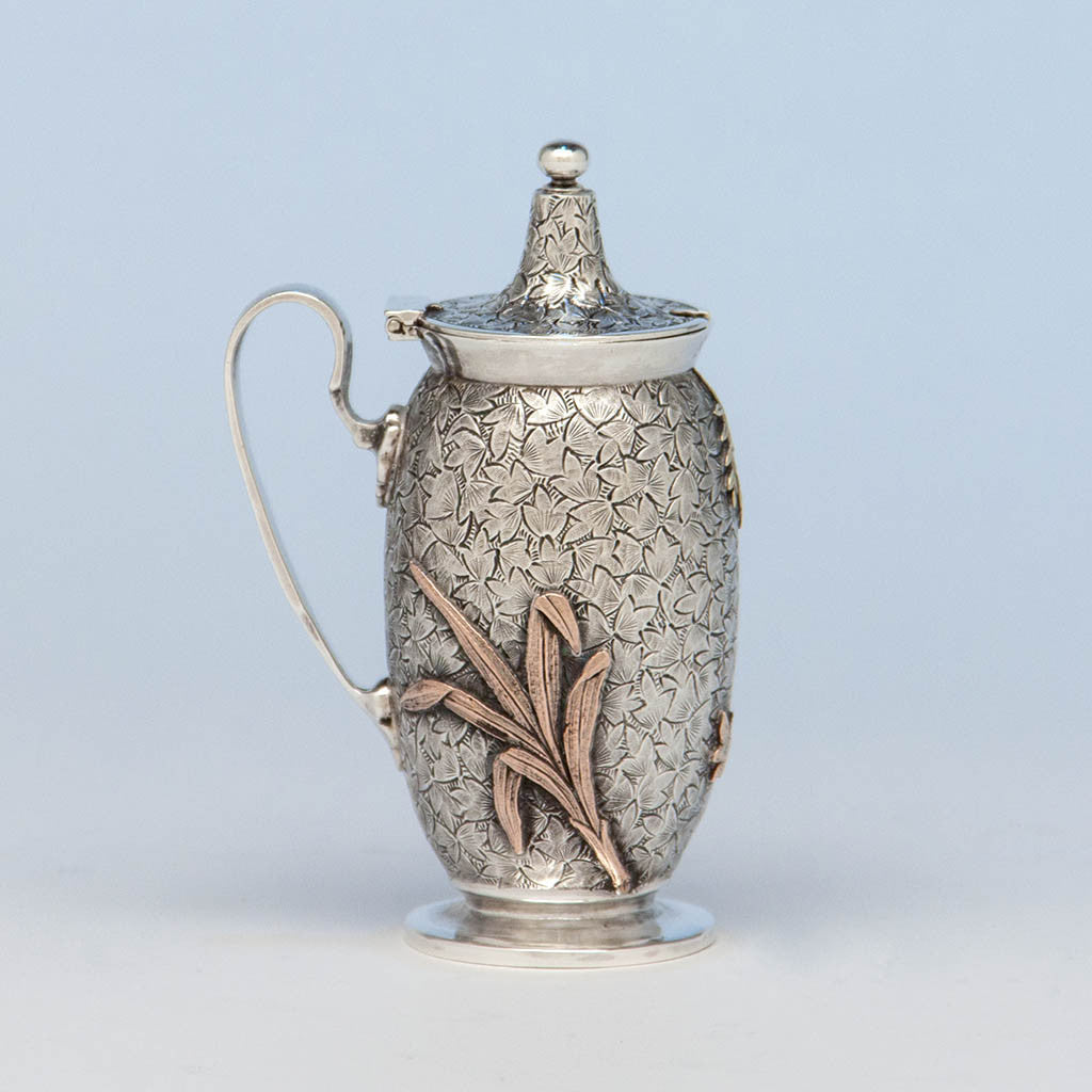 Dominick &amp; Haff Antique Sterling &amp; Other Metals Mustard Pot, New York City, c. 1880