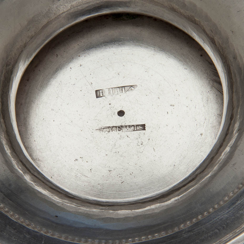 Marks on Harvey Lewis Antique Coin Silver Swing-handle Basket, Philadelphia, 1811-1828