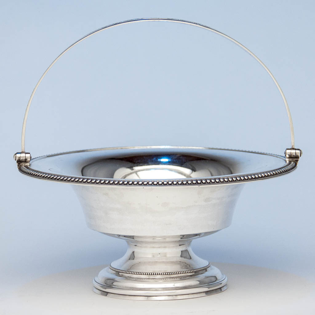 Harvey Lewis Antique Coin Silver Swing-handle Basket, Philadelphia, 1811-1828
