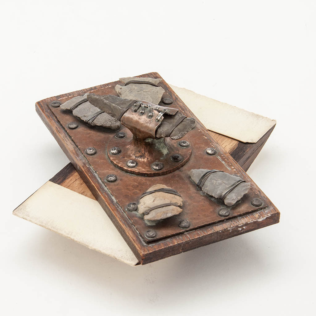 Open view of Joseph Heinrichs Copper and Silver Arrowhead Blotter, New York City, c. 1910