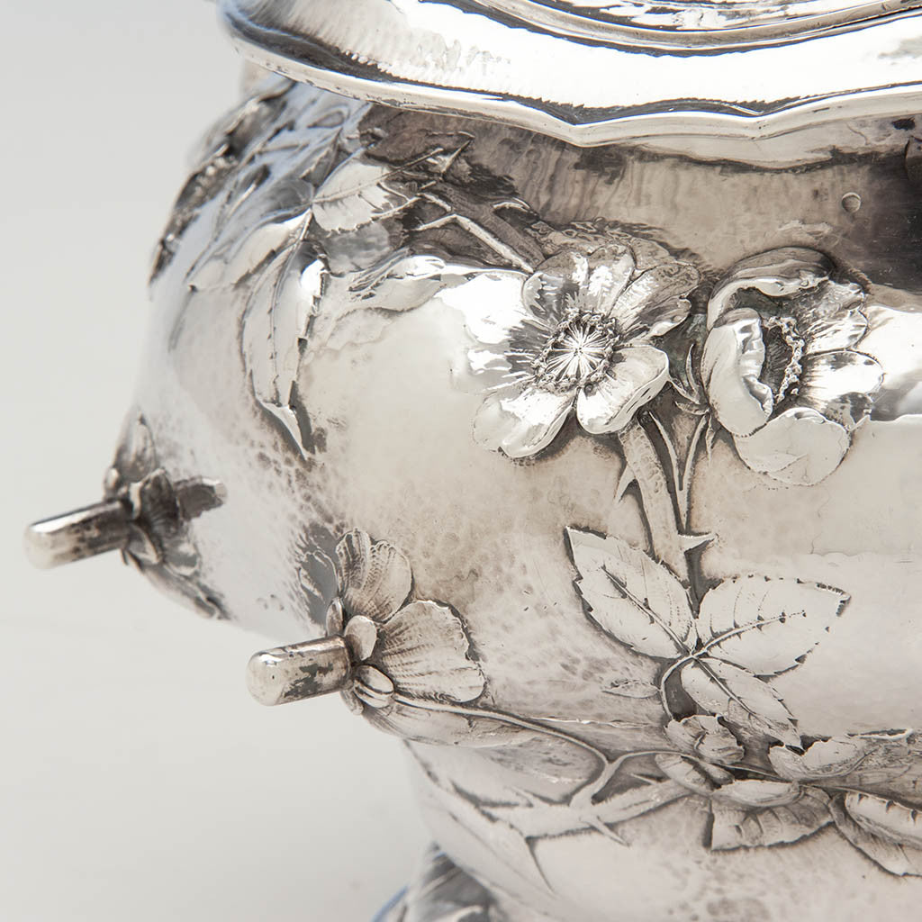 Gorham Martelé Antique Silver Kettle on Stand chased by