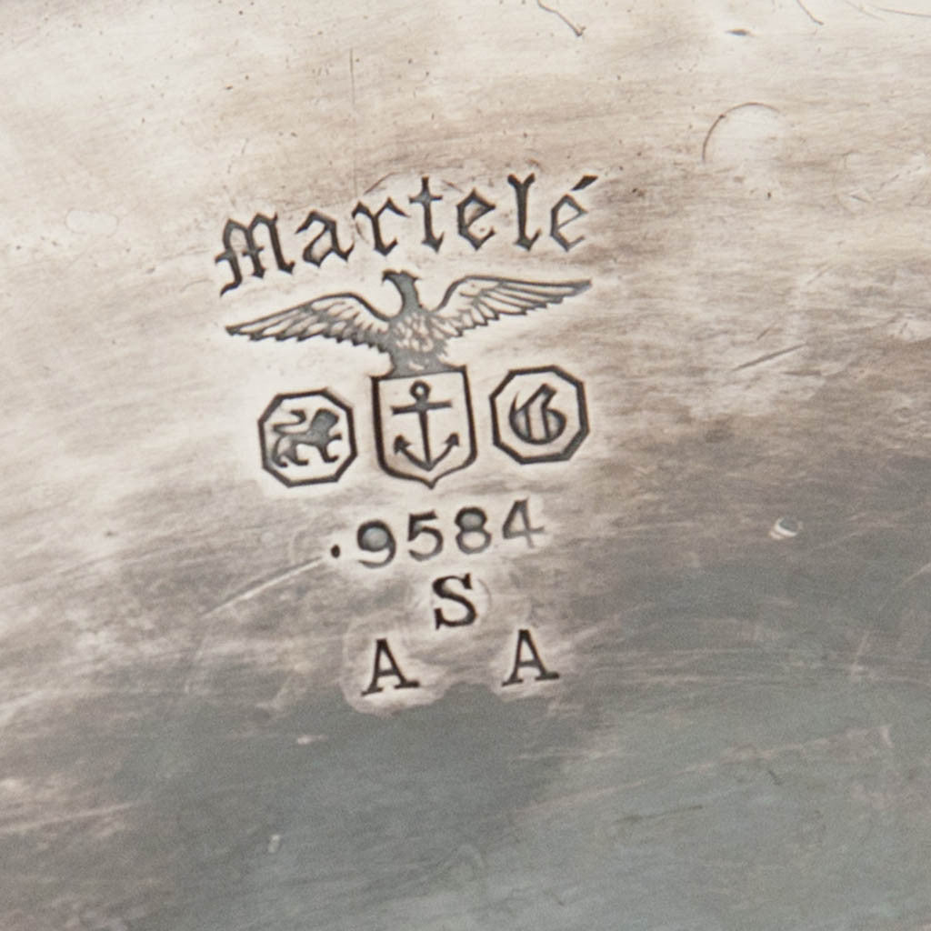 Marks on Gorham Martelé Antique Silver Kettle on Stand chased by George Sauthof, Providence, RI, 1909