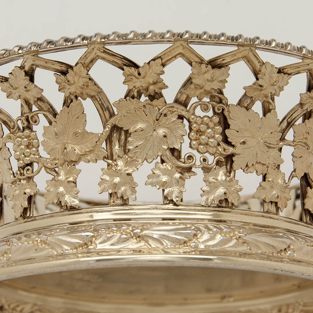 Detail of John &amp; Frank Pairpoint English Gilt Sterling Magnum or Jeroboam size Wine Coaster by, London, 1905/06