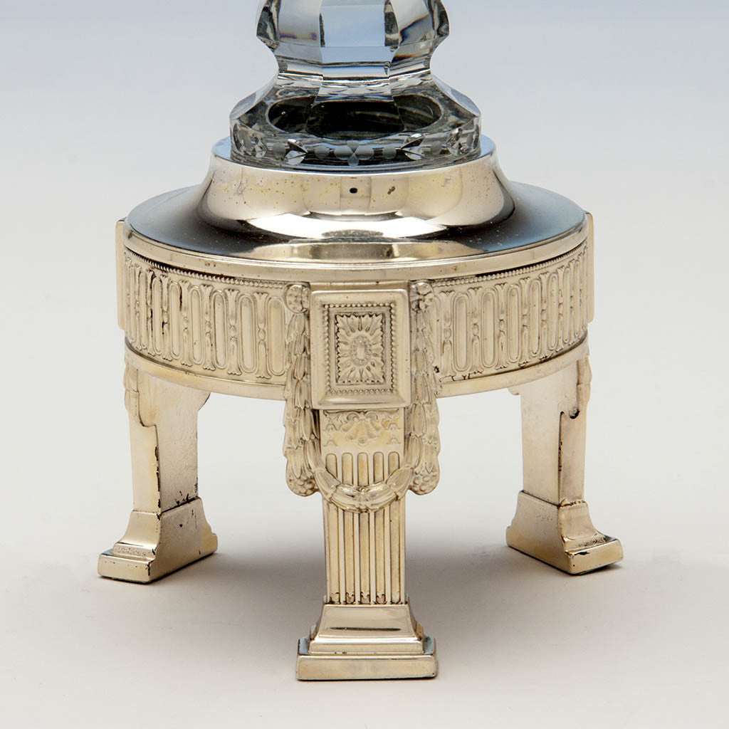 Dominick & Haff Antique Sterling Silver & Glass Table Suite