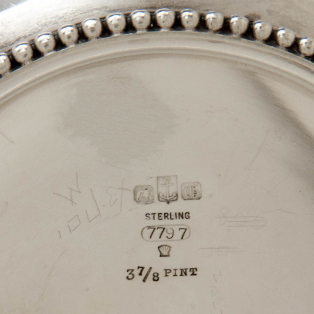 Marks on Gorham Antique Sterling Silver &#39;Sample&#39; After-Dinner Coffee Pot, Providence, RI, 1896