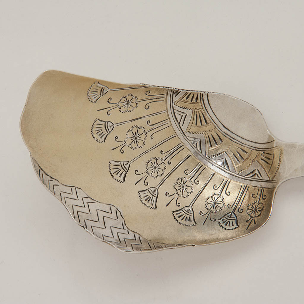 Blade of Knowles Aesthetic Movement Antique Sterling Silver Serving Scoop, Providence, RI, c. 1880&#39;s