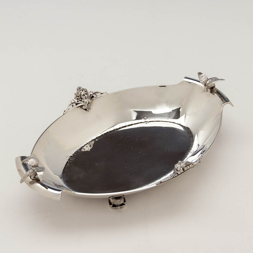 Gorham Antique Coin Silver Figural Serving Dish or &#39;Cake Basket&#39;, Providence, RI, c. 1867    - retailed by Tiffany &amp; Co.