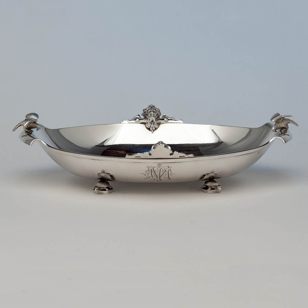 Gorham Antique Coin Silver Figural Serving Dish or &#39;Cake Basket&#39;, Providence, RI, c. 1867    - retailed by Tiffany &amp; Co.