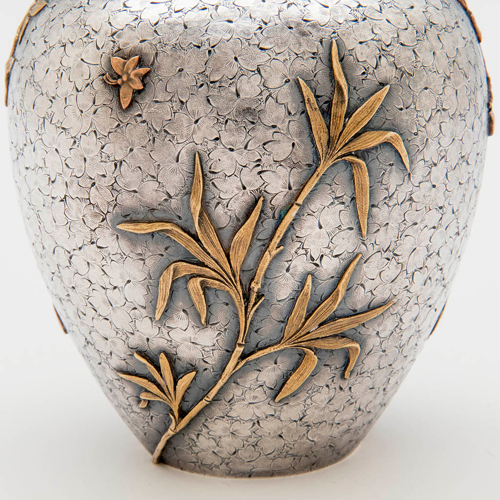 Dominick &amp; Haff Antique Sterling Silver and Mixed Metal Tea Caddy, NYC, 1880