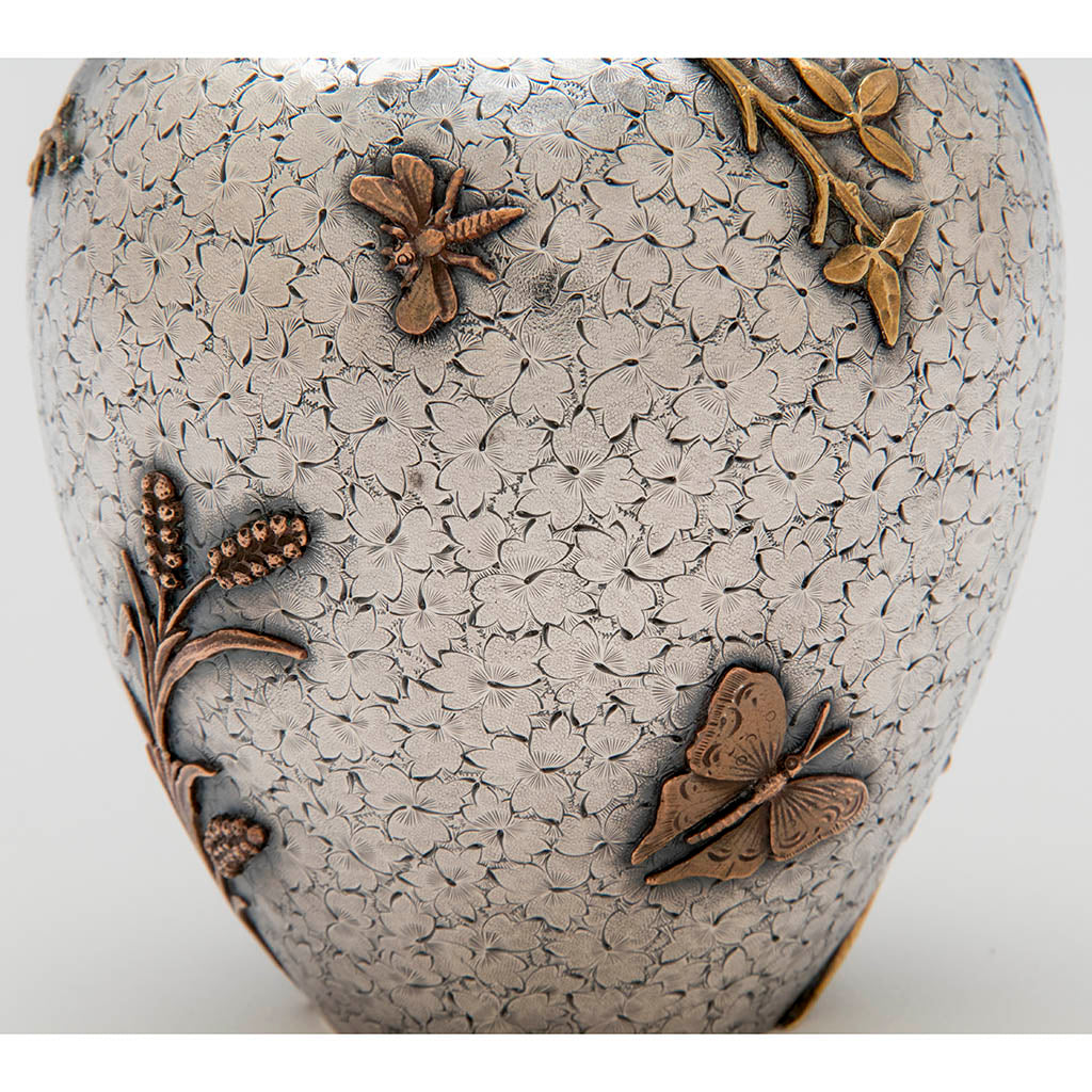 Dominick &amp; Haff Antique Sterling Silver and Mixed Metal Tea Caddy, NYC, 1880