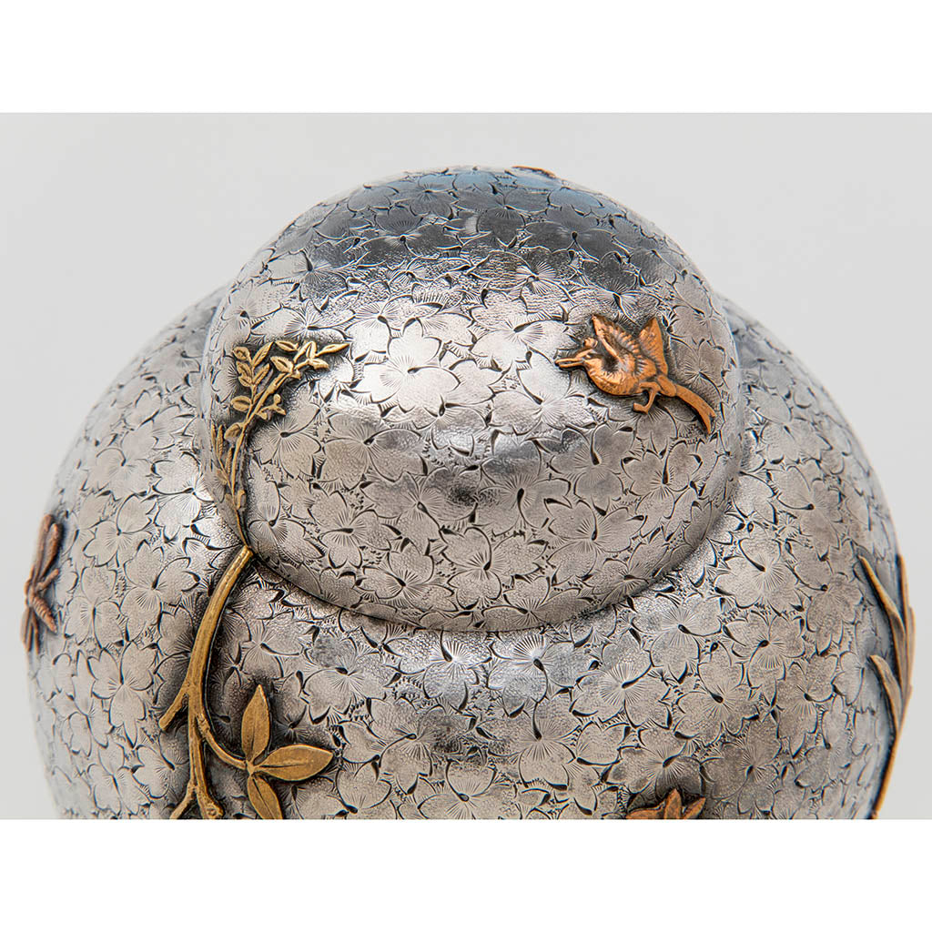 Dominick &amp; Haff Antique Sterling Silver and Mixed Metal Tea Caddy, NYC, 1880