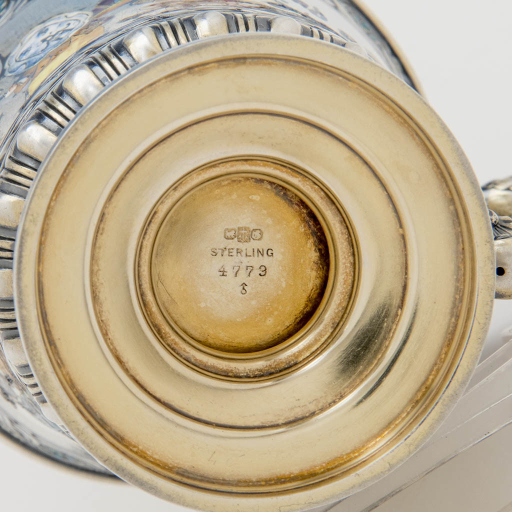 Marks on Gorham Antique Sterling Silver and Enamel Nursery Rhyme Child&#39;s Cup, Providence, RI, 1894