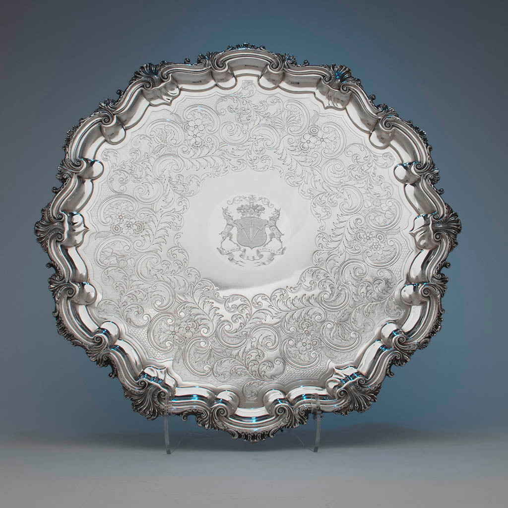 Antique Sheffield Plate Massive Round Waiter belonging to the Duke of Bolton, Sheffield, c. 1830