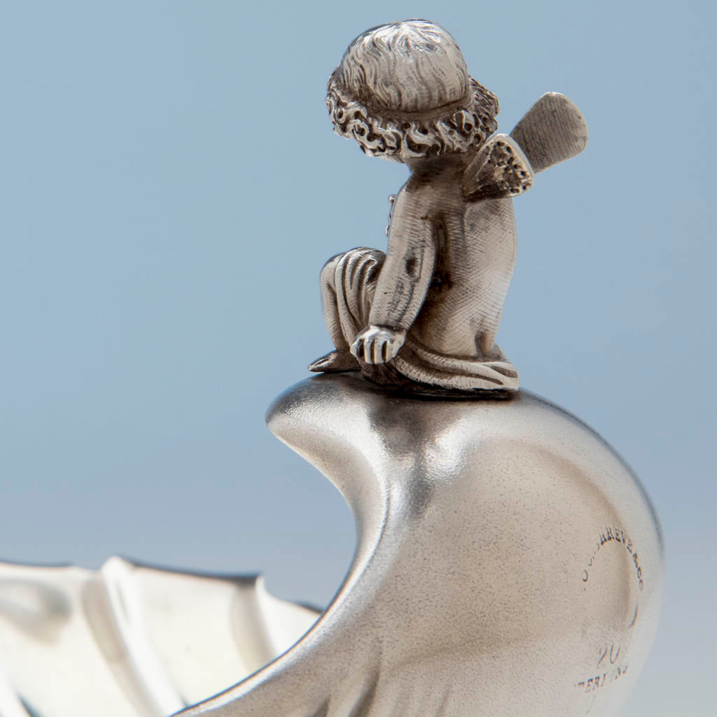 Wings on Gorham Antique Sterling Silver Pair of Figural Candy Dishes, Providence, RI, 1876