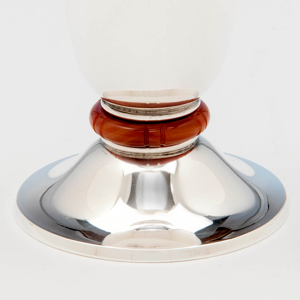 Stone on Charter Company Sterling and Agate Art Deco Presentation Vase, Hartford, CT, c. late 1920&#39;s
