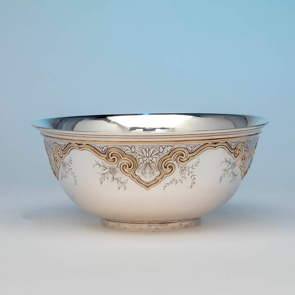 The Sweetser Company Sterling and 14k Gold Centerpiece Bowl, NYC, NY, 1906-1920